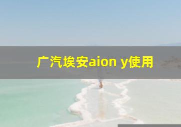 广汽埃安aion y使用